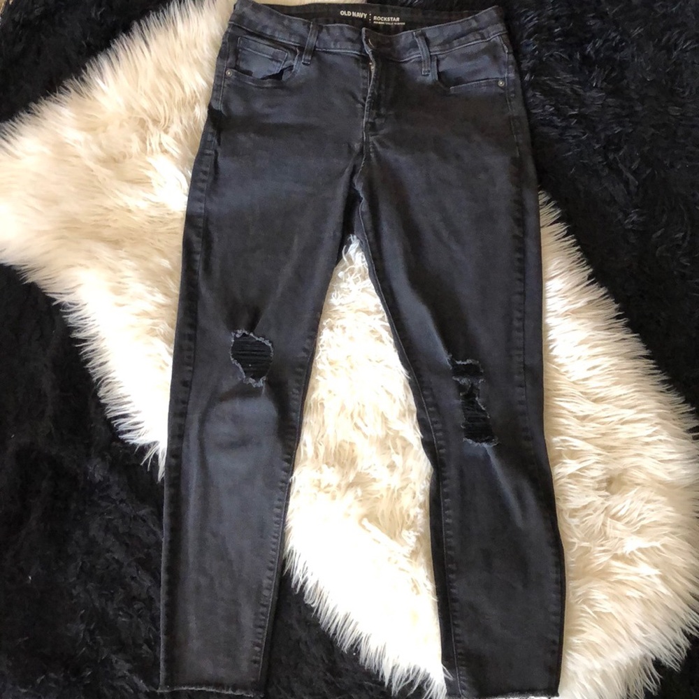 Distressed Black Jeans